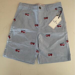 Classic Prep Shorts with Fire Truck Embroidery